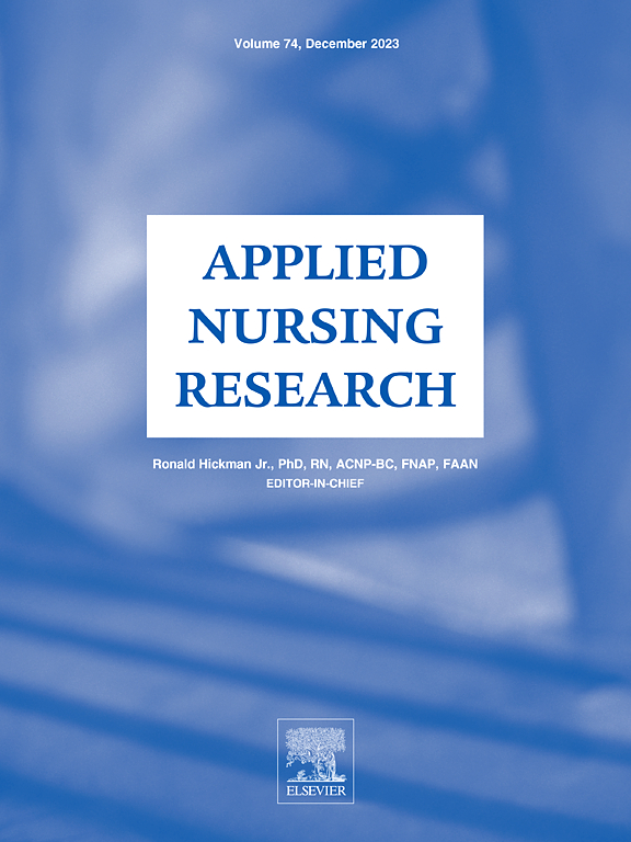 Go to journal home page - Applied Nursing Research